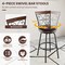 Costway Set of 2 24/30 Inch Adjustable Swivel Barstools Metal Dining Chairs Black&Brown